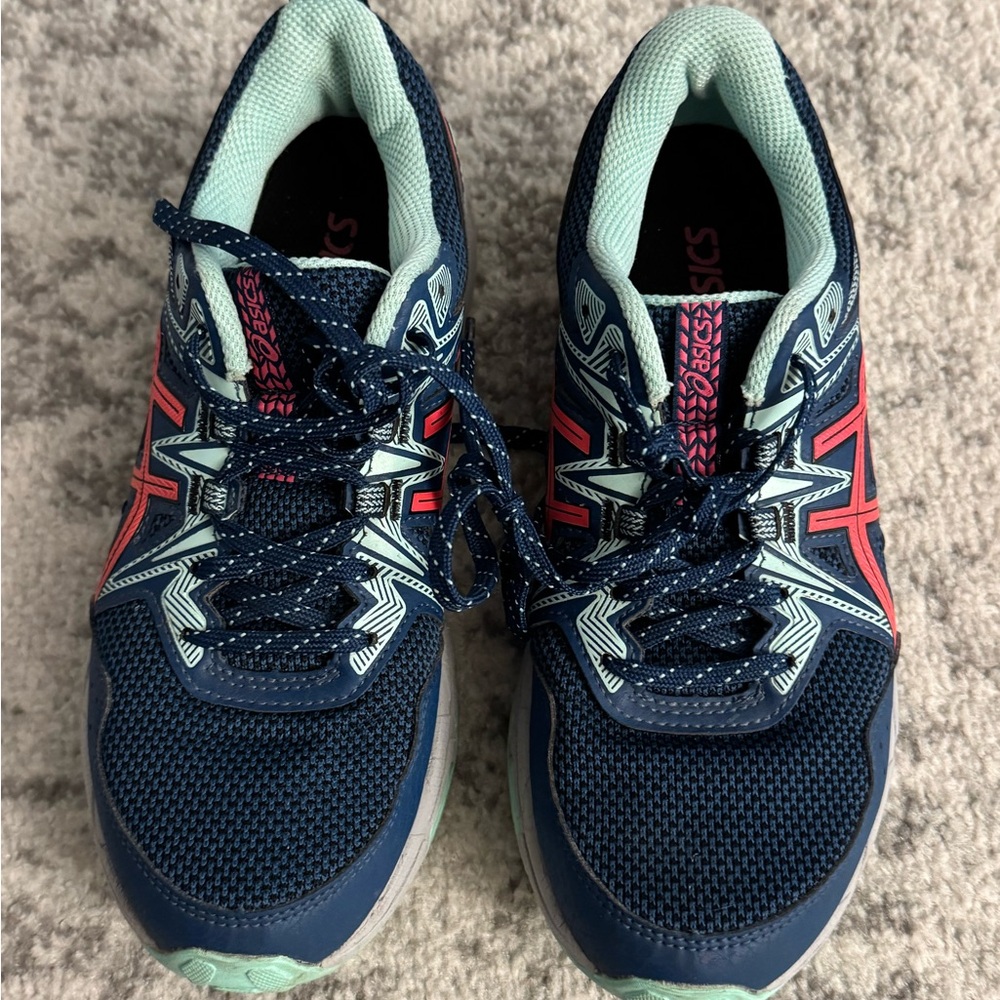 ASICS Blue and Pink Running Shoes